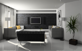 Printed wallpaper used as a feature wall