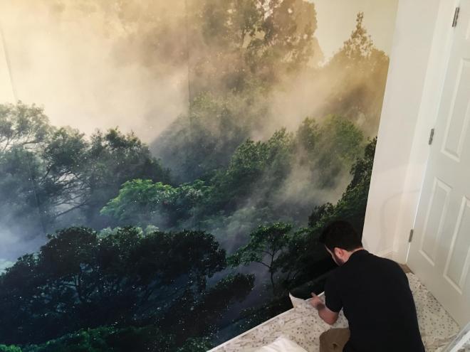 Bespoke wallpaper applied DIY